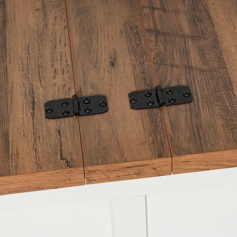 Table basse de ferme avec plateau relevable à charnière et rangement