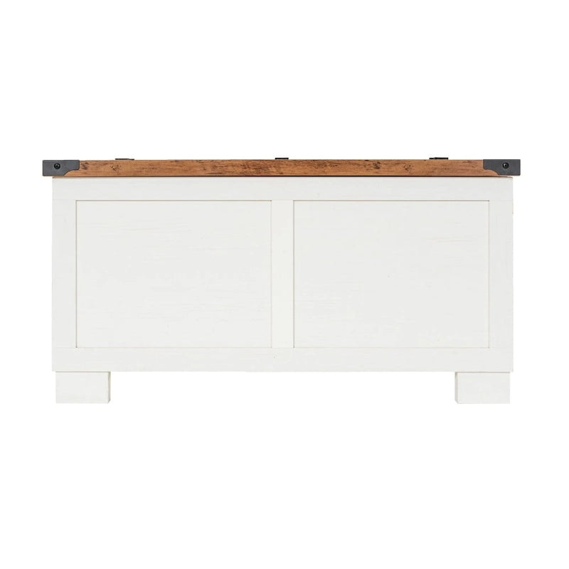 Table basse de ferme avec plateau relevable à charnière et rangement