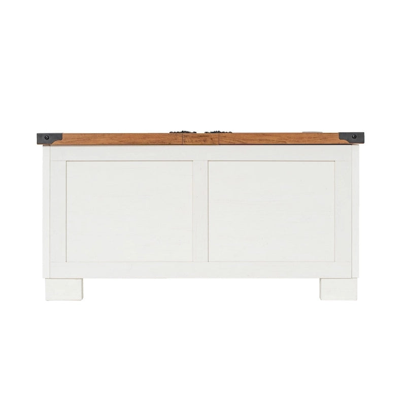 Table basse de ferme avec plateau relevable à charnière et rangement