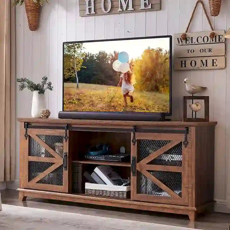 Meuble TV industriel et rustique, Meuble de divertissement, Console TV