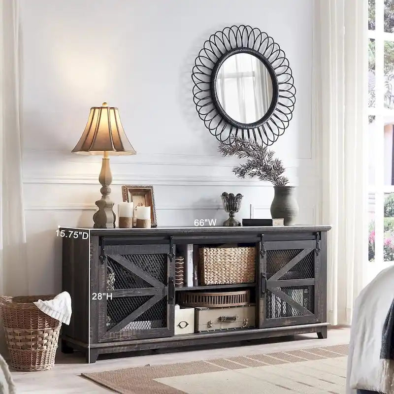 Meuble TV industriel et rustique, Meuble de divertissement, Console TV