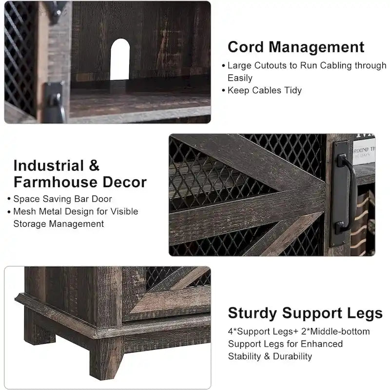 Meuble TV industriel et rustique, Meuble de divertissement, Console TV