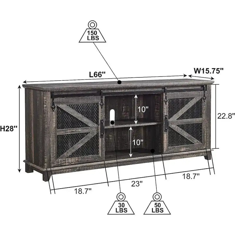 Meuble TV industriel et rustique, Meuble de divertissement, Console TV