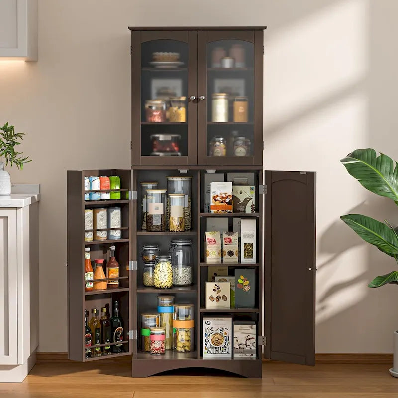 Meuble de cuisine haut de 162 cm avec étagères réglables