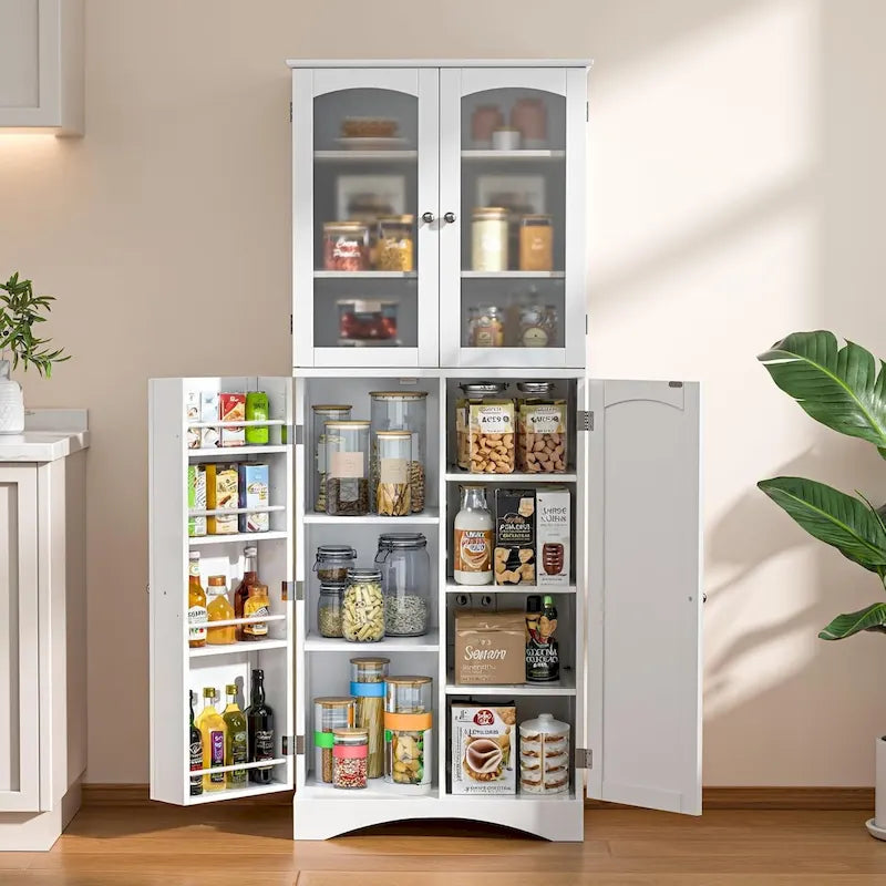 Meuble de cuisine haut de 162 cm avec étagères réglables
