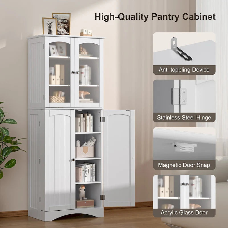 Meuble de cuisine haut de 162 cm avec étagères réglables