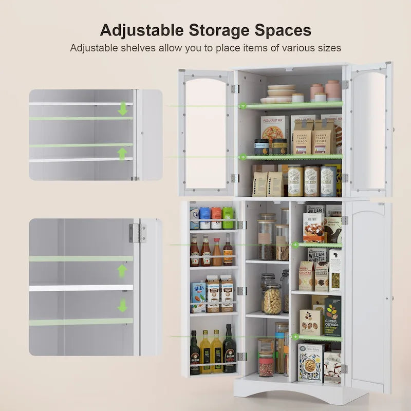 Meuble de cuisine haut de 162 cm avec étagères réglables