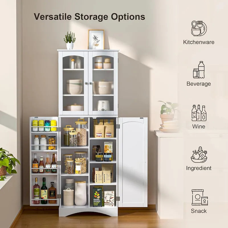 Meuble de cuisine haut de 162 cm avec étagères réglables