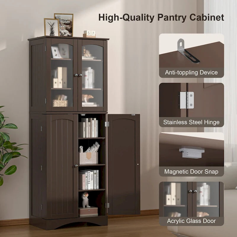 Meuble de cuisine haut de 162 cm avec étagères réglables