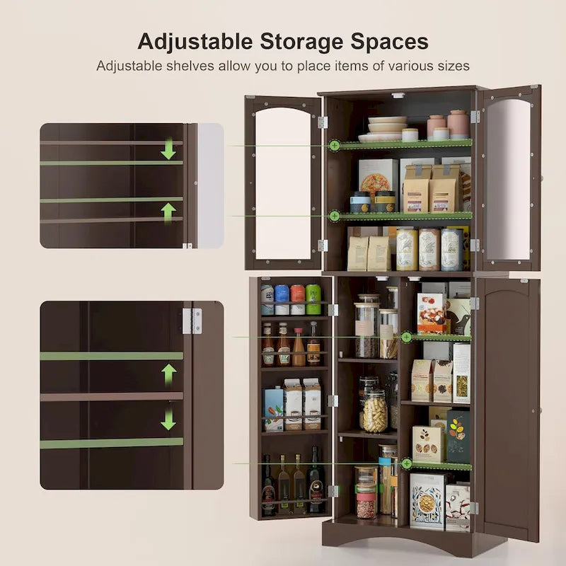Meuble de cuisine haut de 162 cm avec étagères réglables