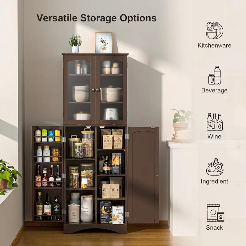 Meuble de cuisine haut de 162 cm avec étagères réglables