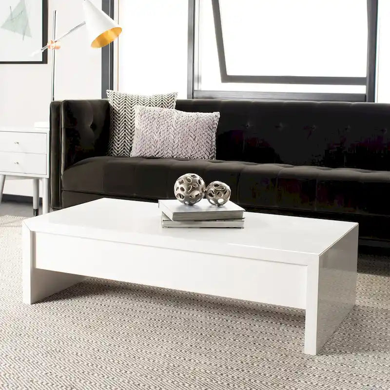 Table basse blanche relevable - 47Wx24Px13H