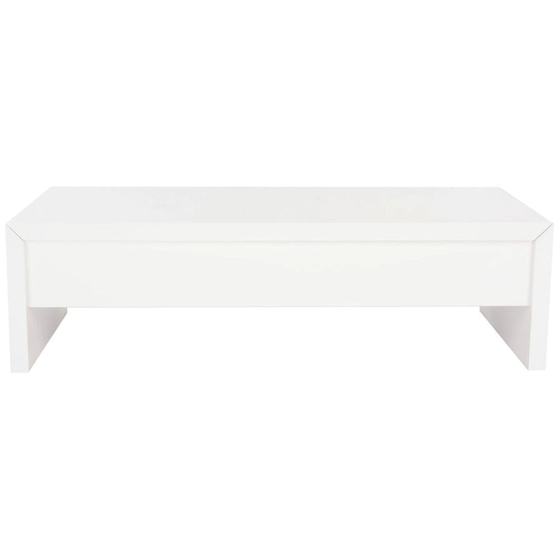 Table basse blanche relevable - 47Wx24Px13H