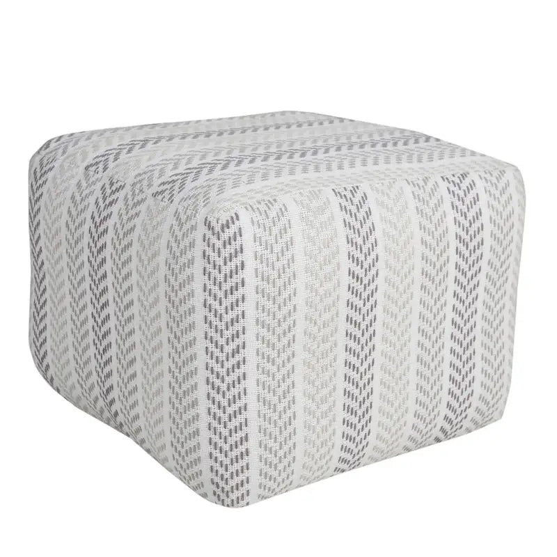 HomeRoots 18 Gray 100% Cotton Ottoman