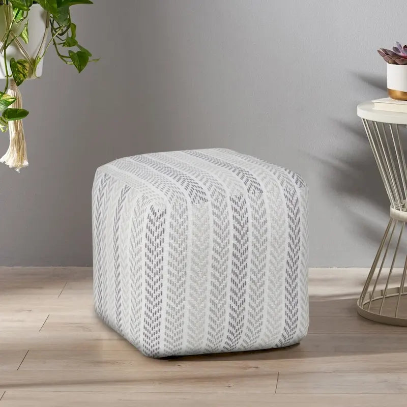 Pouf 18 gris 100 % coton