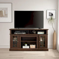 Meuble TV classique, console de divertissement moderne, jusqu'à 65 pouces, espaces de rangement ouverts et fermés