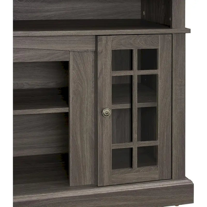Meuble TV classique, console de divertissement moderne, jusqu'à 65 pouces, espaces de rangement ouverts et fermés