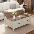 Table basse avec rangement dissimulé, 2 tiroirs et plateau relevable