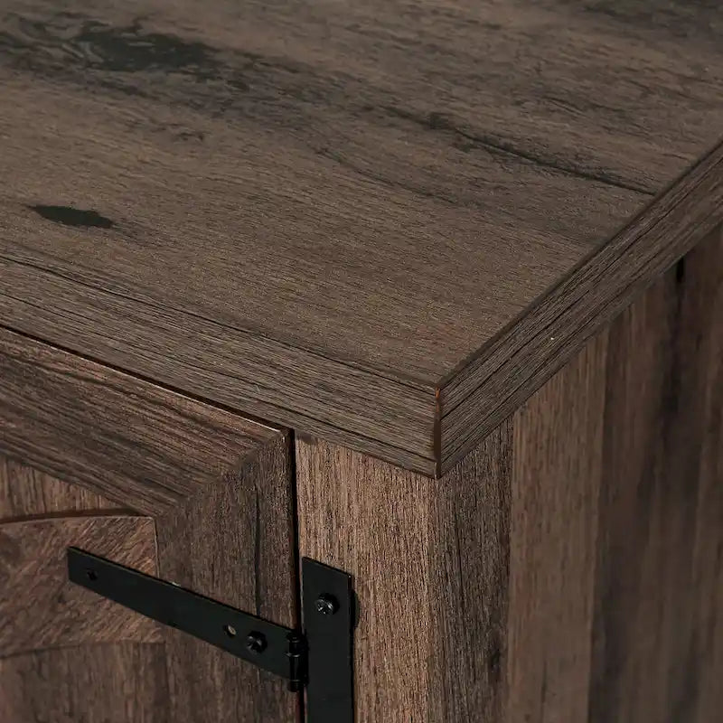 Meuble TV Console avec Foyer Électrique de 58 Pouces, Style Ferme