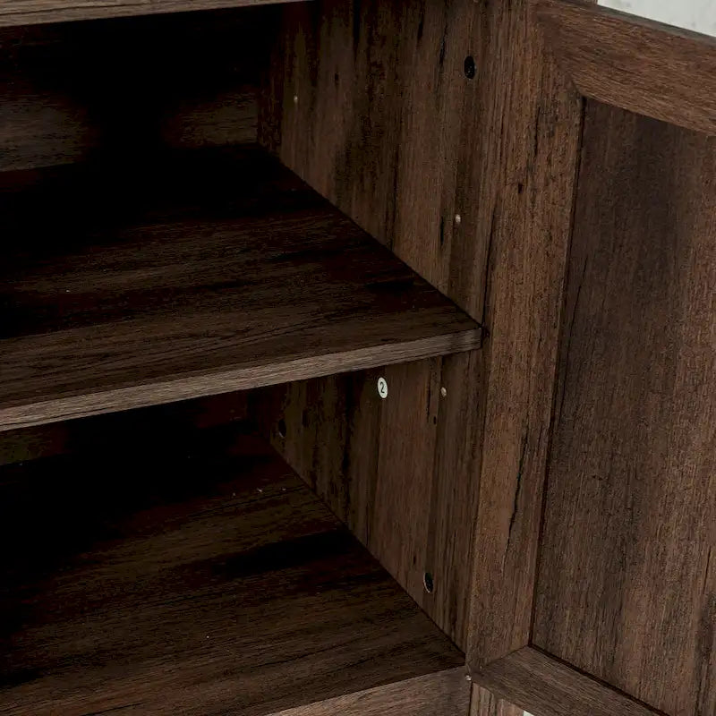 Meuble TV Console avec Foyer Électrique de 58 Pouces, Style Ferme