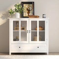 Buffet Storage Cabinet with Double Glass Doors