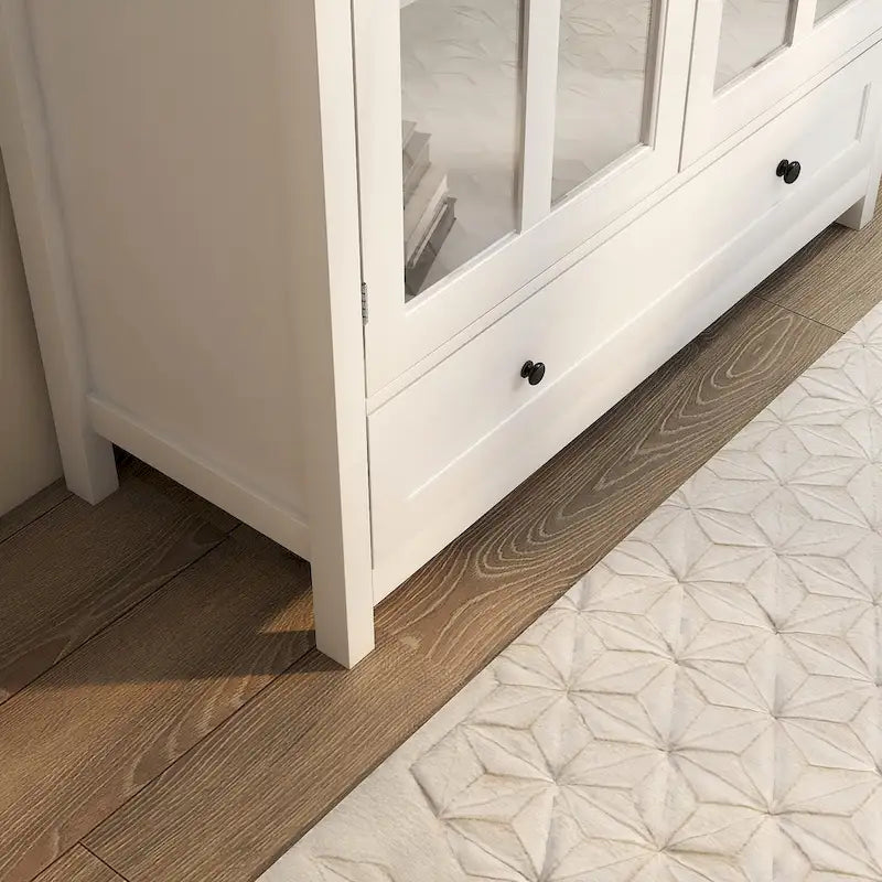 Meuble de rangement buffet avec double portes vitrées