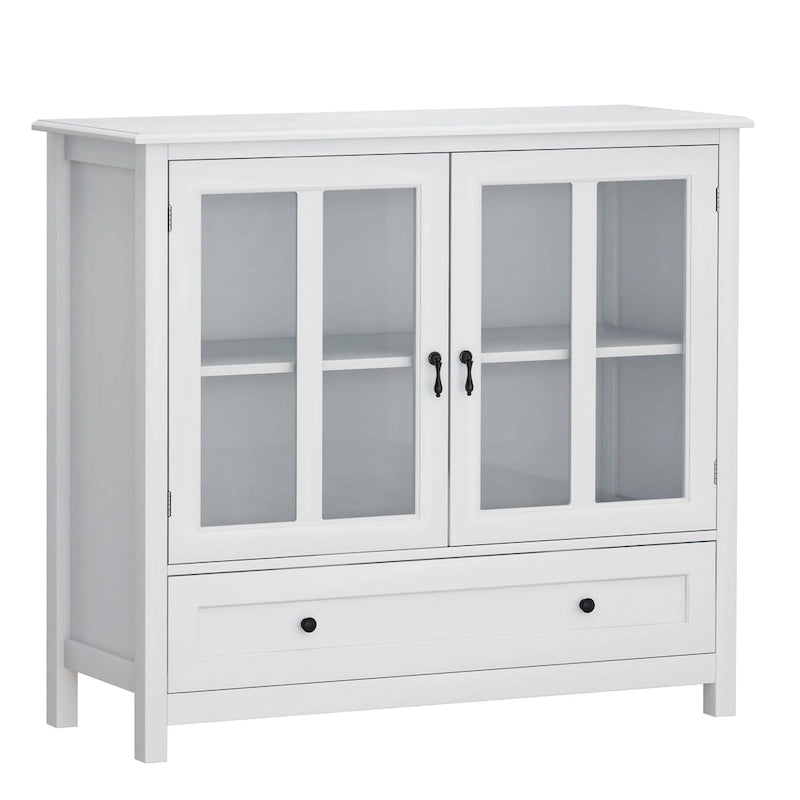 Meuble de rangement buffet avec double portes vitrées