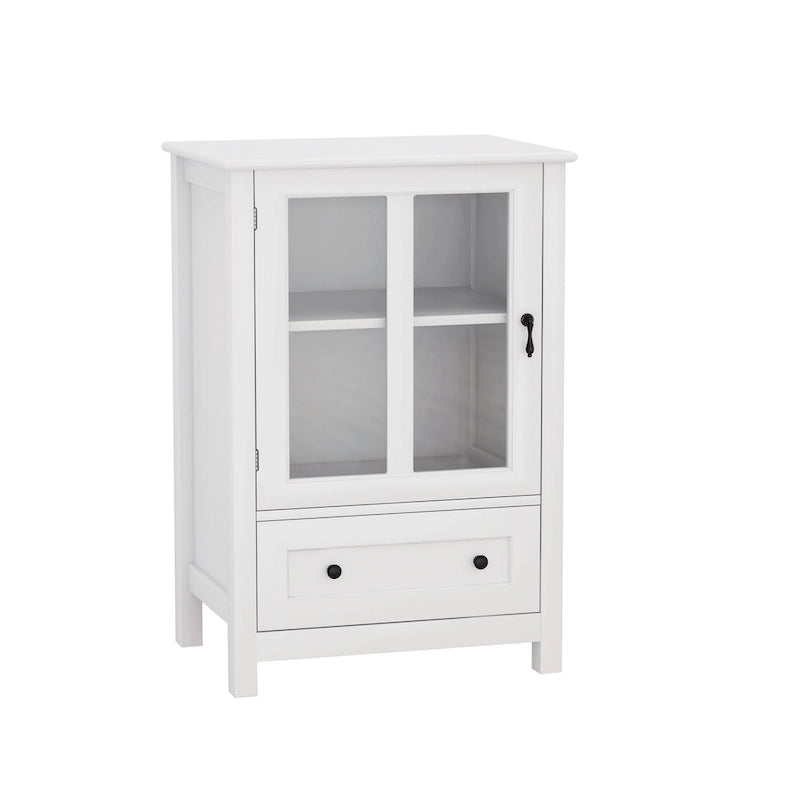 Meuble de rangement buffet avec double portes vitrées