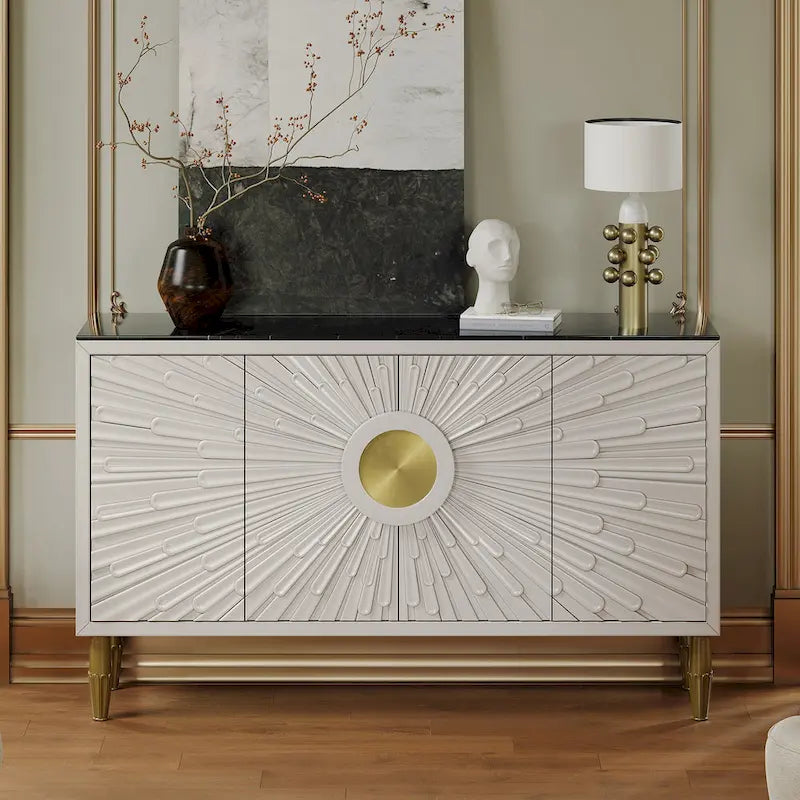 Modern 62.99 Sideboard Decorative Cabinet with Storage Shelves
