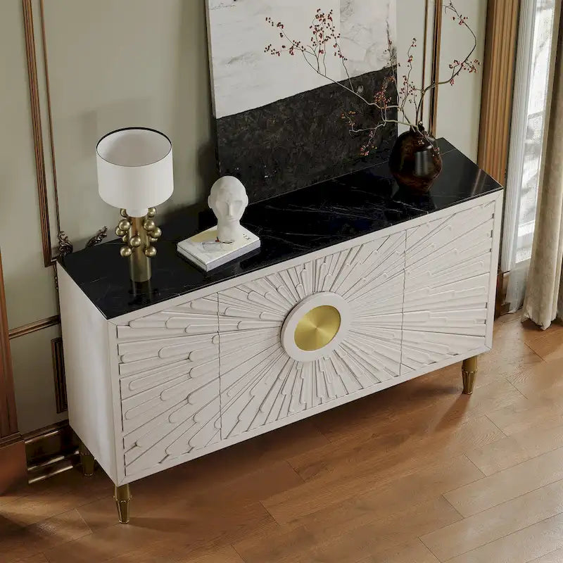 Buffet moderne 62,99 po Armoire décorative avec étagères de rangement
