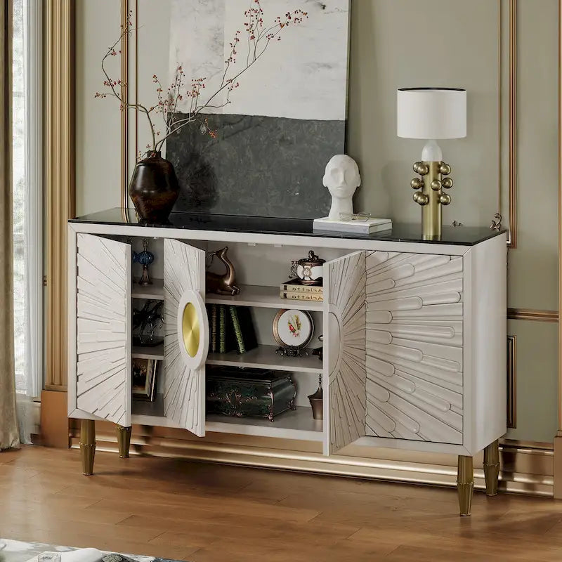 Buffet moderne 62,99 po Armoire décorative avec étagères de rangement