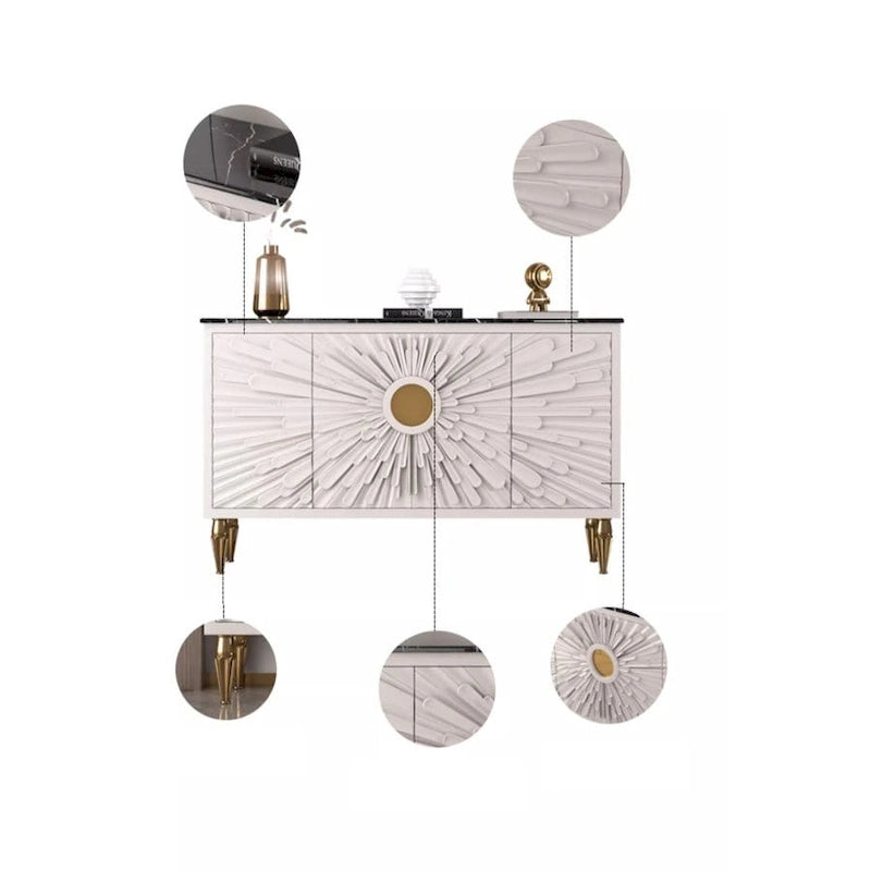 Buffet moderne 62,99 po Armoire décorative avec étagères de rangement