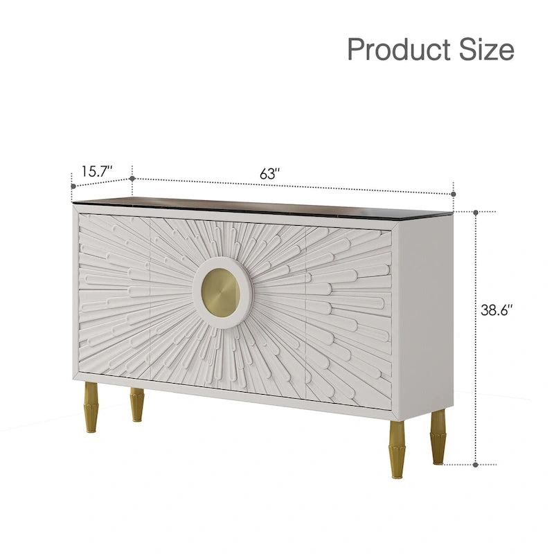 Buffet moderne 62,99 po Armoire décorative avec étagères de rangement