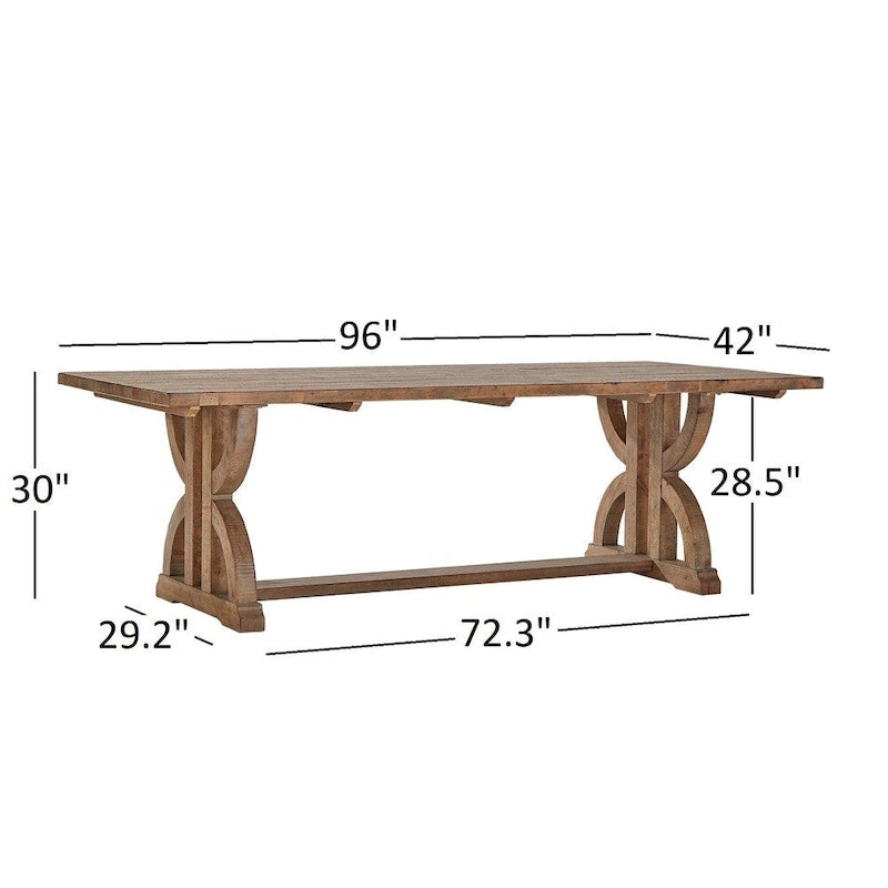 Table de salle à manger rectangulaire en bois recyclé