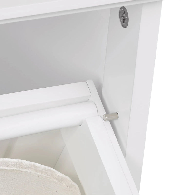 Meuble à linge inclinable avec sac en tissu amovible - Blanc