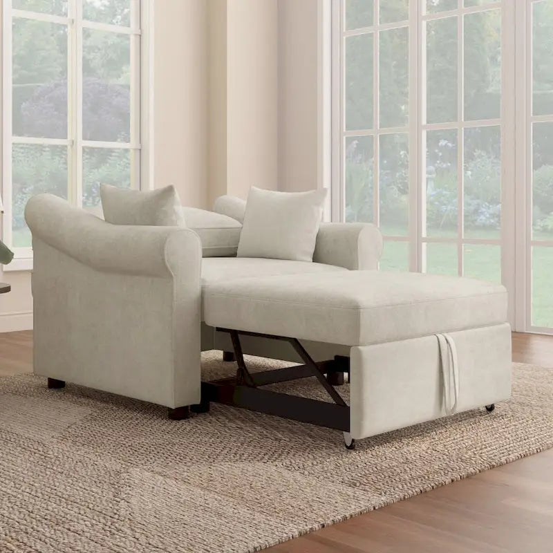 Fauteuil convertible en chenille avec dossier réglable, fauteuil de relaxation 3 en 1 se transformant en lit, lit simple pour salon