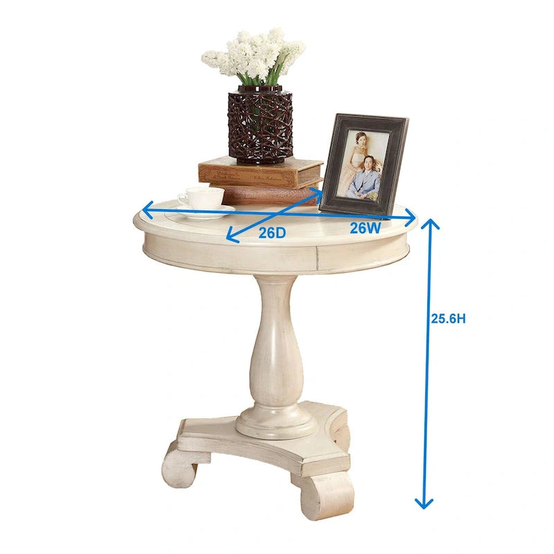 Table d'appoint piédestal ronde en bois pour salon, espresso